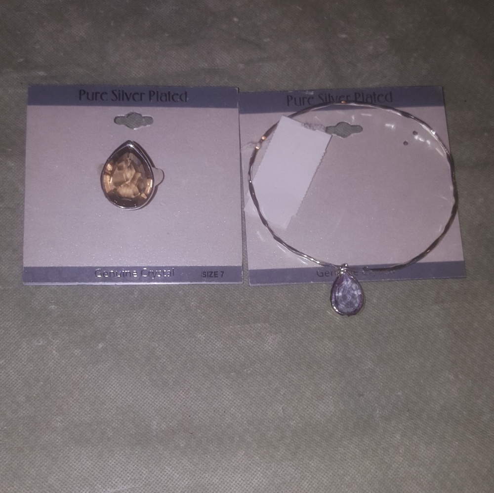 Silver plated bracelet and Ring